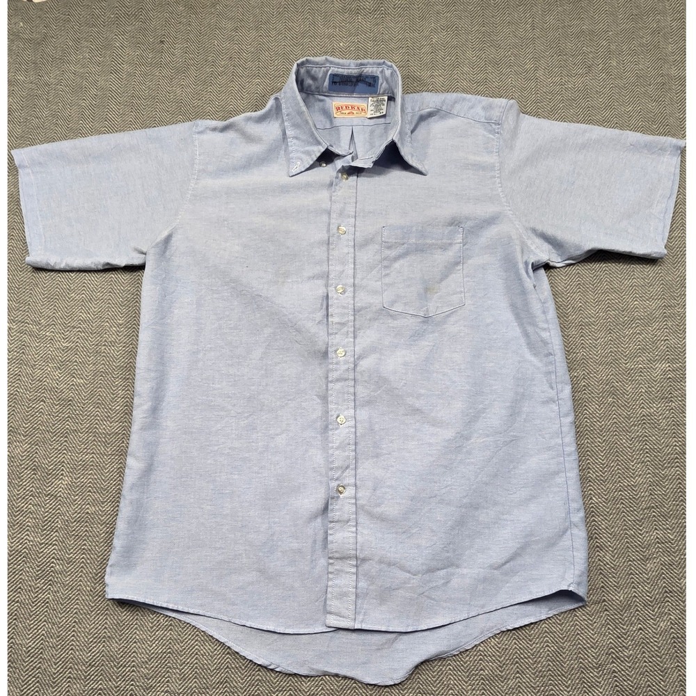 Red Kap Mens Short Sleeve Button Down Oxford Shirt Light Blue 16.5 SR60LB5
